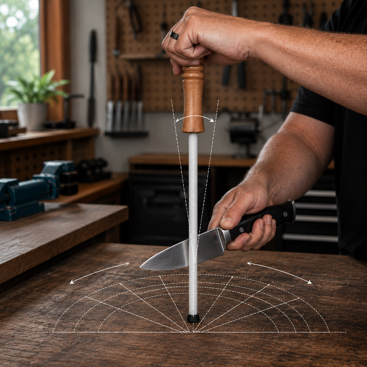 Sharpening system for knives and scissors